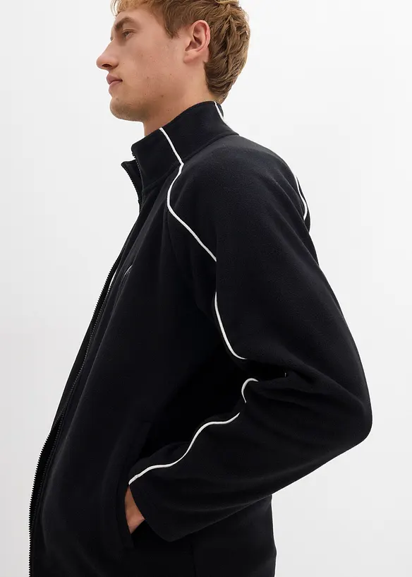 Värmande fleecejacka med sportiga detaljer, bonprix