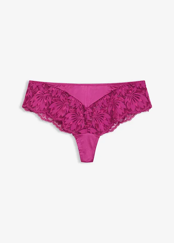 Glansig stringtrosa i hipstermodell, bonprix