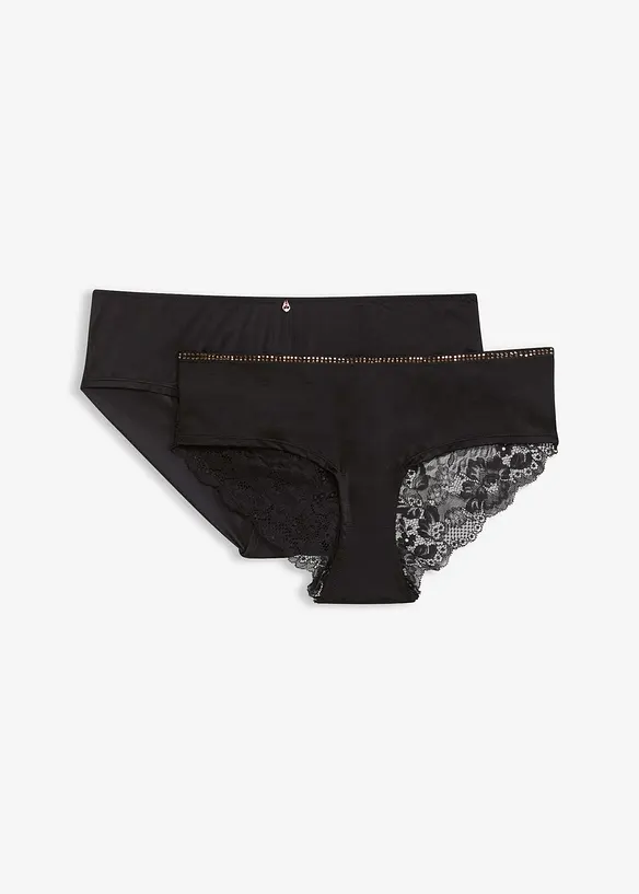 Hipstertrosa i sirlig spets (2-pack), bonprix