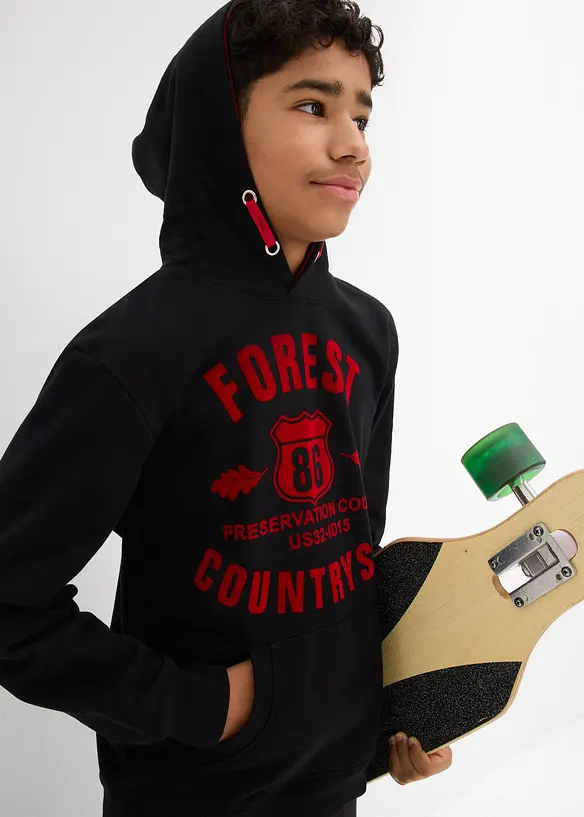Sweatshirt med huva, bonprix