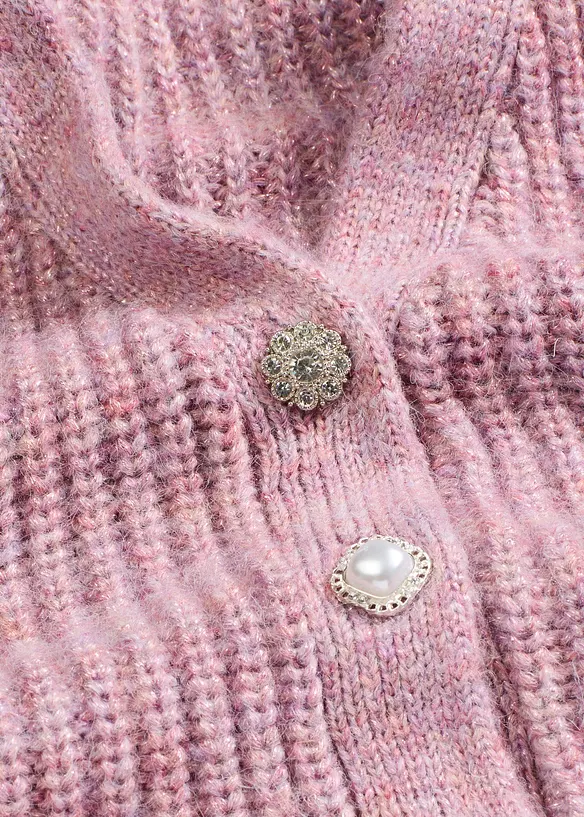 Stickad väst med dekorativa knappar, bonprix