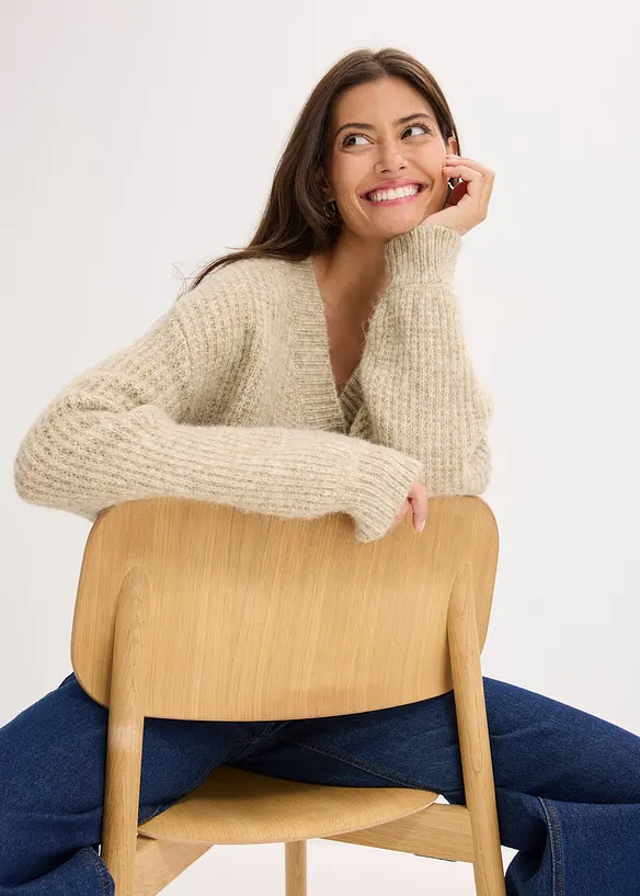 Cardigan med dekorativa knappar, bonprix