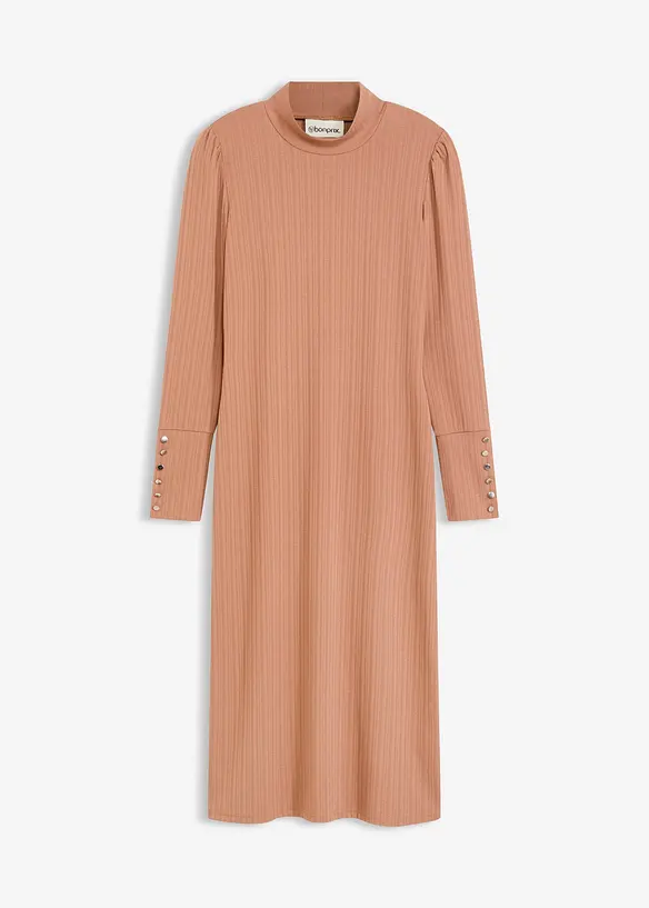Ribbstickad jerseyklänning, bonprix