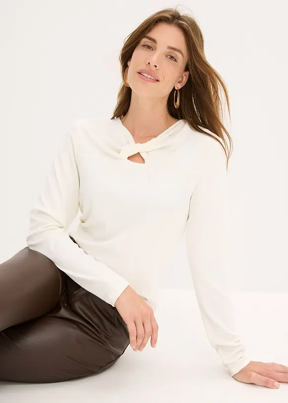 Ribbstickad topp, bonprix