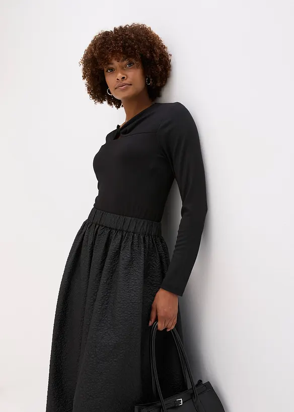 Ribbstickad topp, bonprix