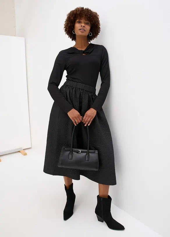 Ribbstickad topp, bonprix