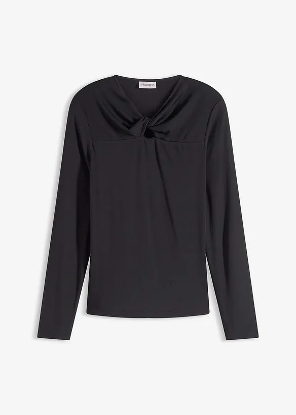 Ribbstickad topp, bonprix