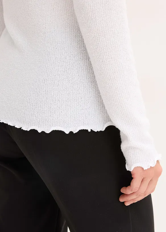 Ribbstickad topp i viskosmix, bonprix