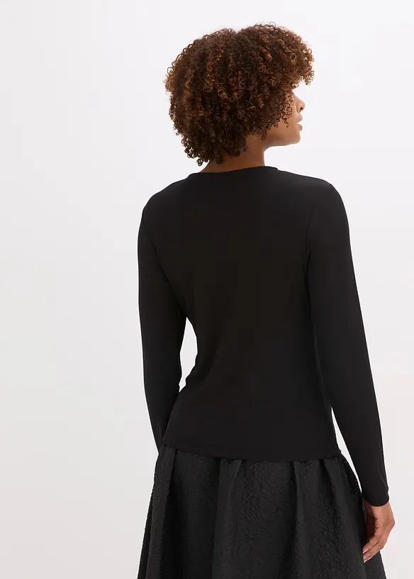 Ribbstickad topp, bonprix