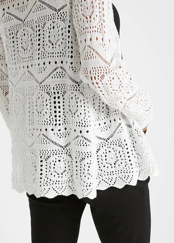 Hålmönstrad cardigan, bonprix
