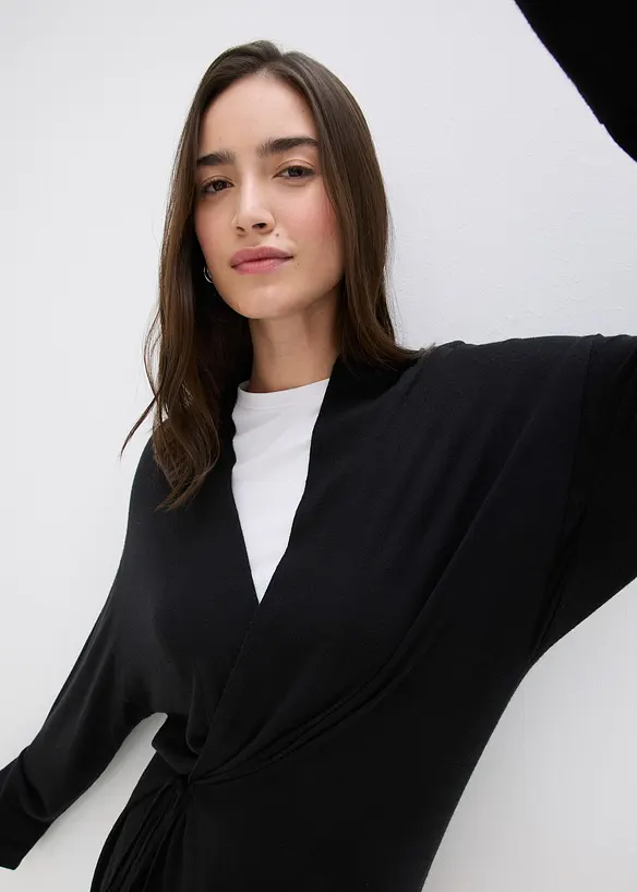 Stickad cardigan av mjuk viskosmix, bonprix