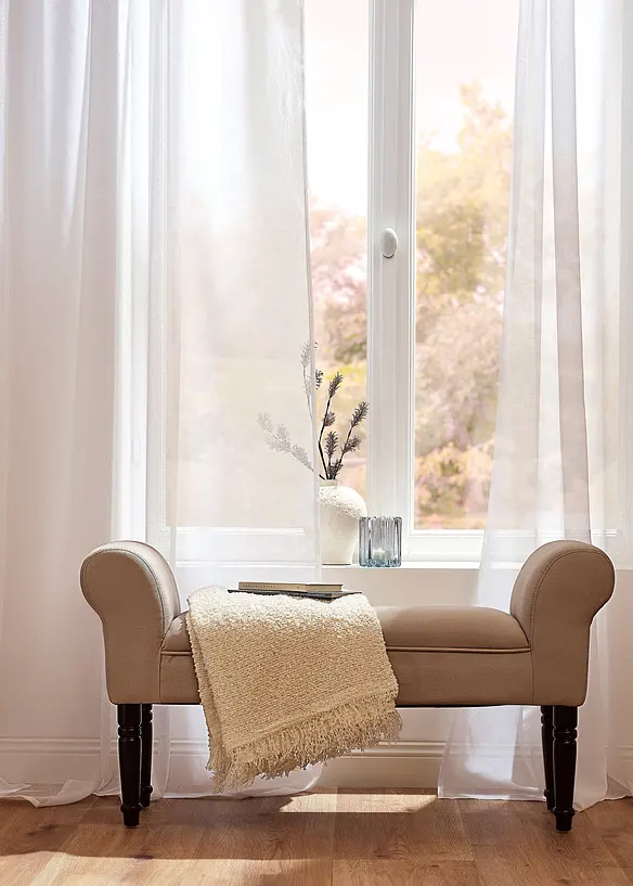 Gardin med återvunnen polyester och fint strukturerad yta (1-pack), bonprix