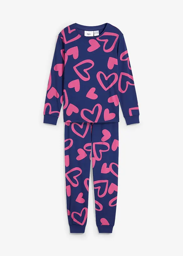Pyjamas av ekologisk bomull (2 delar), bonprix