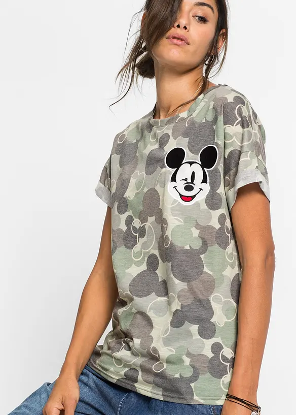 Kamouflagemönstrad T-shirt med Musse Pigg, Disney