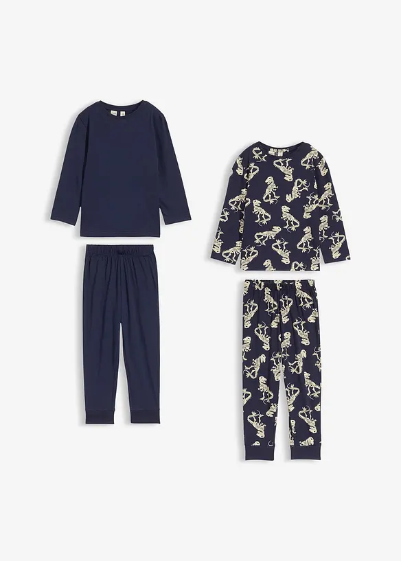 Pyjamas av mjuk bomull (4 delar), bonprix