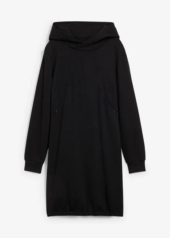 Mammaklänning med amningsöppning, i sweatshirtmaterial av ekologisk bomull, bonprix