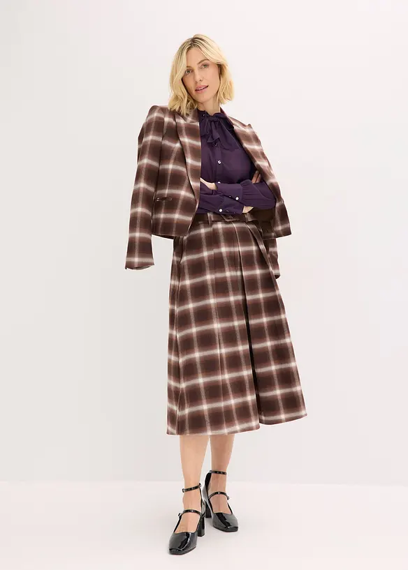 Chiffongblus med avtagbart knytband, bonprix