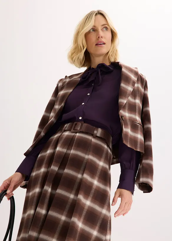 Chiffongblus med avtagbart knytband, bonprix