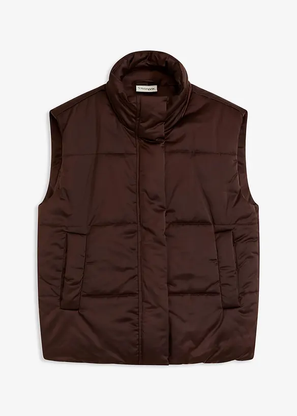 Quiltad väst med mjuk glans, bonprix