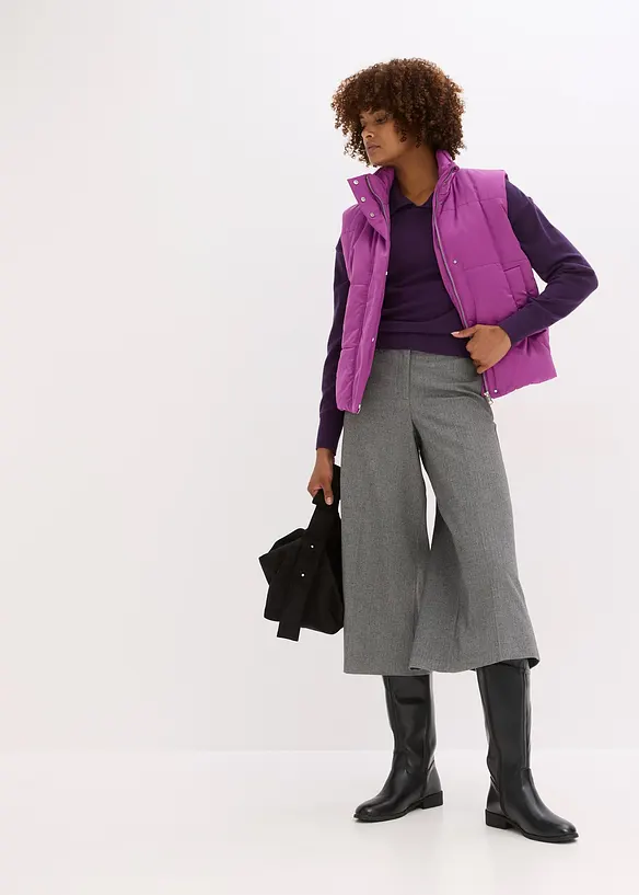 Quiltad väst med mjuk glans, bonprix