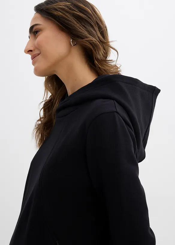 Mammaklänning med amningsöppning, i sweatshirtmaterial av ekologisk bomull, bonprix