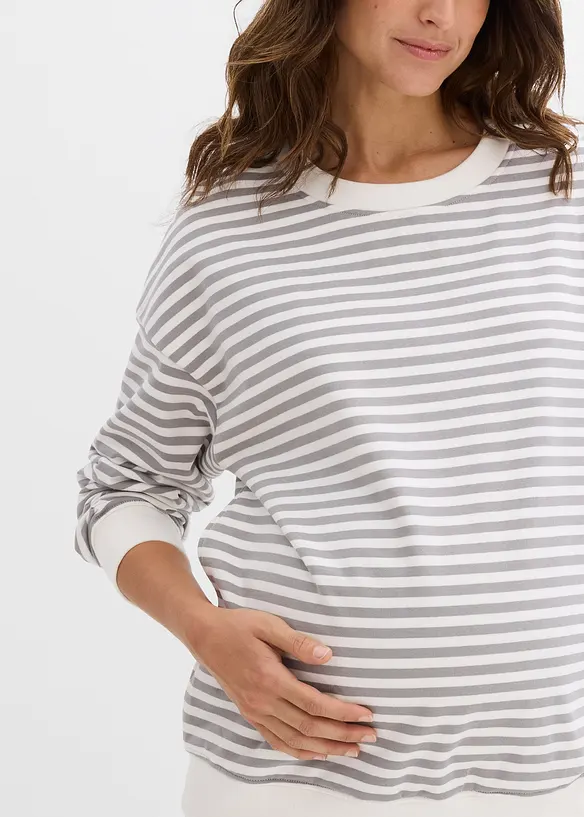 Mammasweatshirt med amningsfunktion  av ekologisk bomull, bonprix