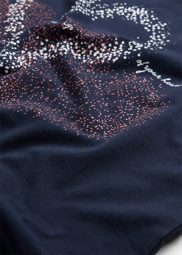 Topp med hj&auml;rtmotiv, kort &auml;rm, bonprix