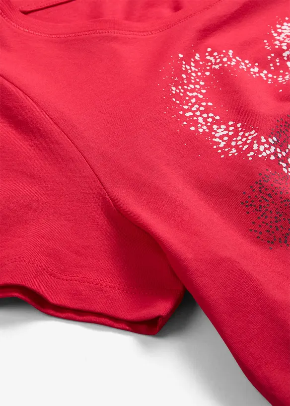 Topp med hjärtmotiv, kort ärm, bonprix