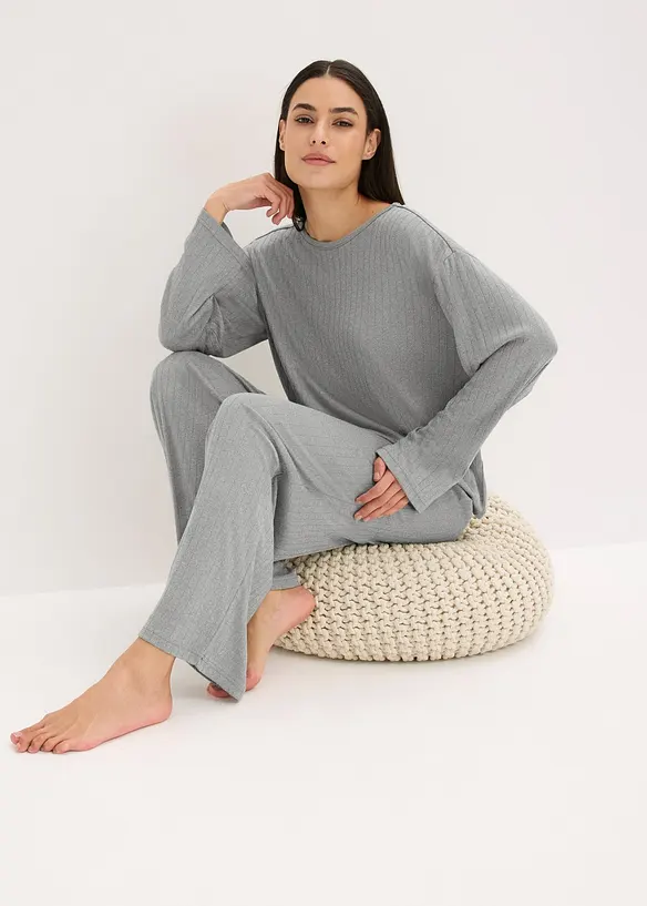 Pyjamas i mjuk pointellejersey, bonprix