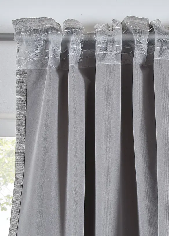 Mörkläggande gardinlängd i sidenlook (1-pack), bonprix