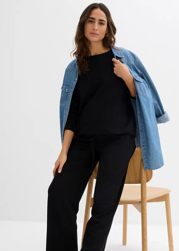Mamma-/amningssweatshirt i ekologisk bomull, bonprix