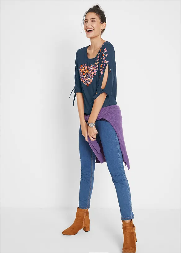 Cold shoulder-bomullstopp, bonprix