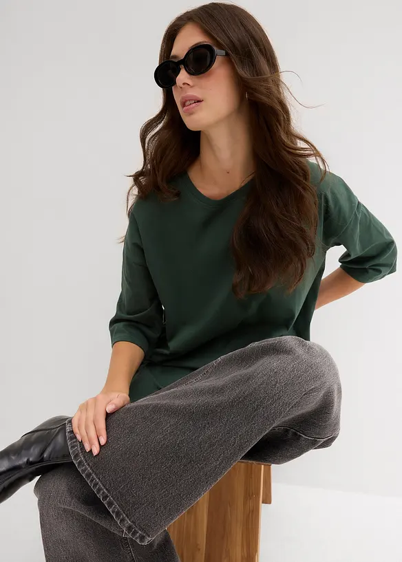 Longshirt i oversizemodell i ren ekologisk bomull, bonprix