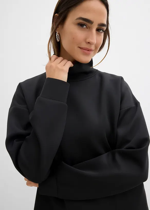 Sweatshirt med ståkrage i stabil trikå, bonprix