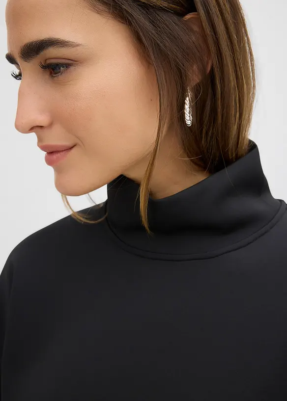 Sweatshirt med ståkrage i stabil trikå, bonprix
