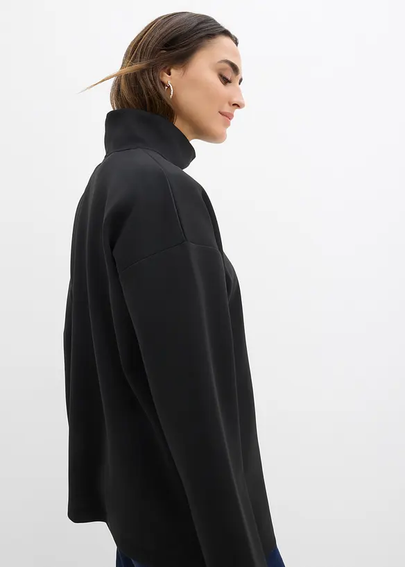 Sweatshirt med ståkrage i stabil trikå, bonprix