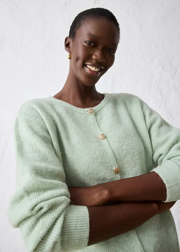 Cardigan med varm alpackaull, bonprix