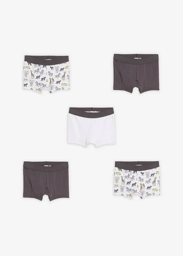 Boxershorts med mjuk, ekologisk bomull (5 par), bonprix