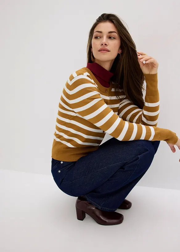 Randig cardigan, bonprix