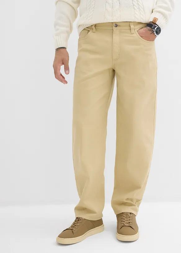 Twillbyxa i Relaxed Fit med skön midja, Straight, bonprix