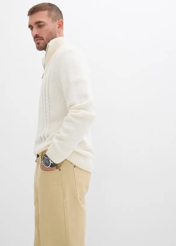 Twillbyxa i Relaxed Fit med skön midja, Straight, bonprix