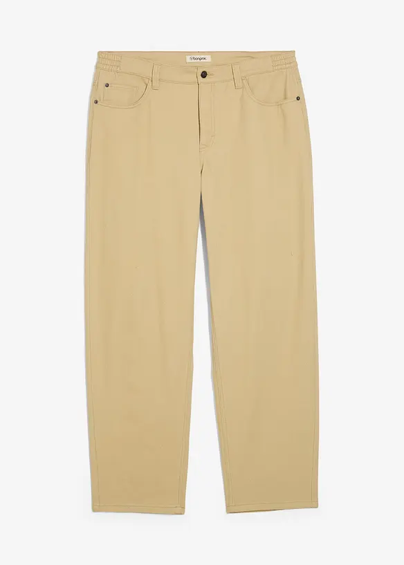 Twillbyxa i Relaxed Fit med skön midja, Straight, bonprix