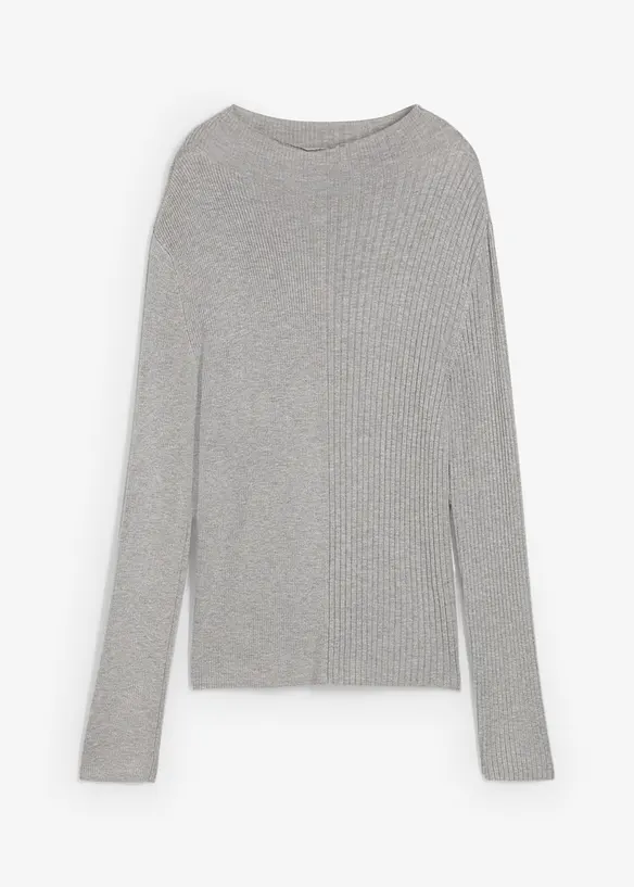 Ribbstickad topp i viskosmix, bonprix