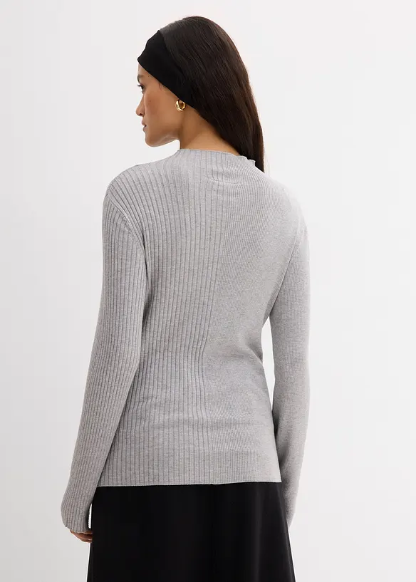 Ribbstickad topp i viskosmix, bonprix