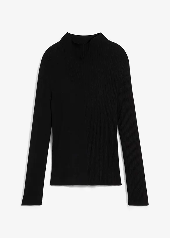 Ribbstickad topp i viskosmix, bonprix