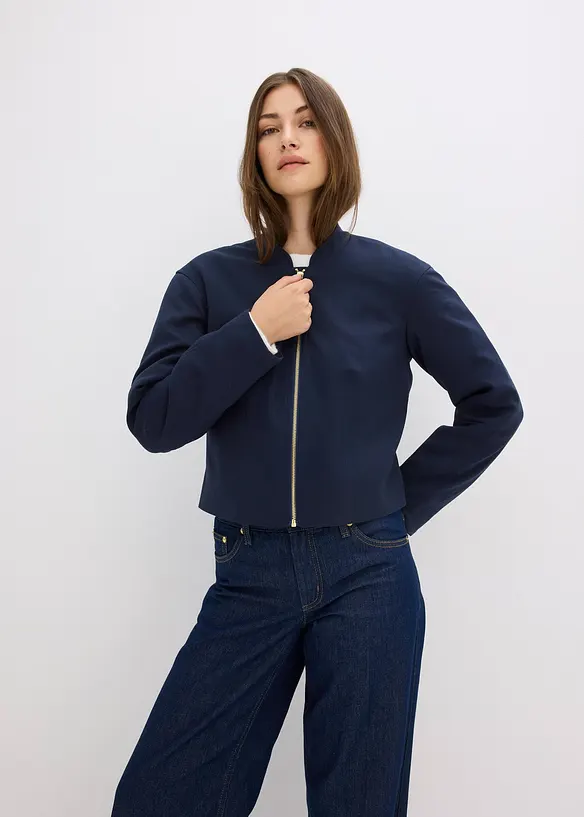 Blusjacka i mjuk materialmix, bonprix