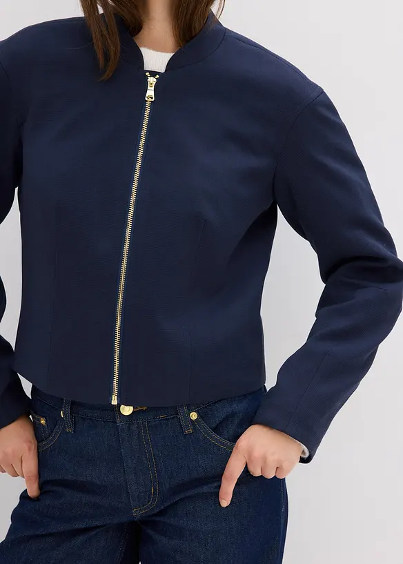 Blusjacka i mjuk materialmix, bonprix