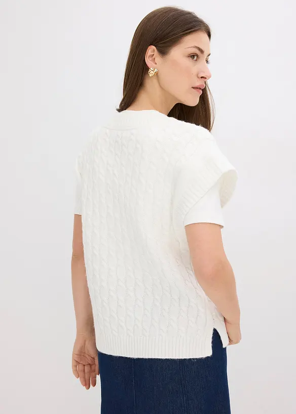 Slipover med flätstickning, bonprix