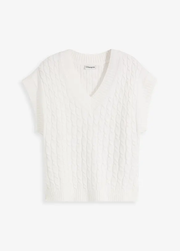 Slipover med flätstickning, bonprix