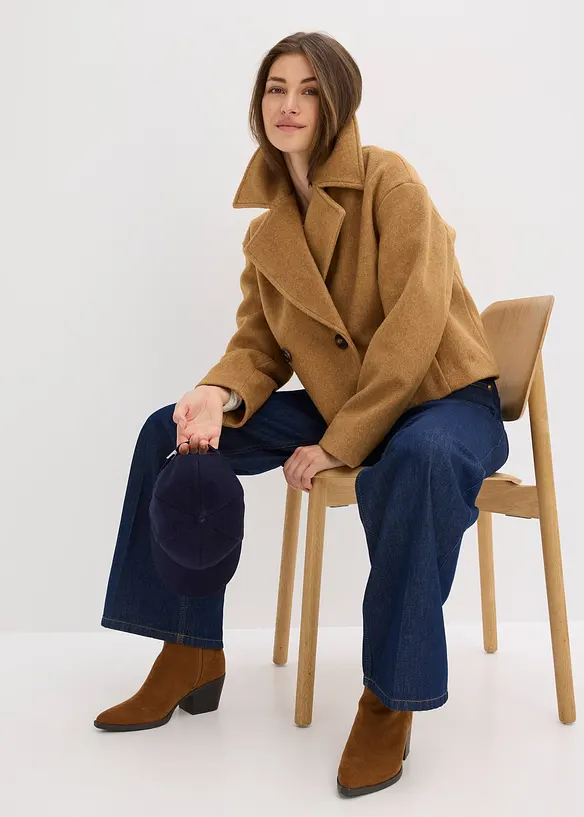 Höst- och vårjacka med yllelook, bonprix